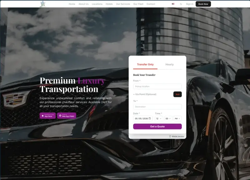 The customer booking portal in the Exaltis platform.
